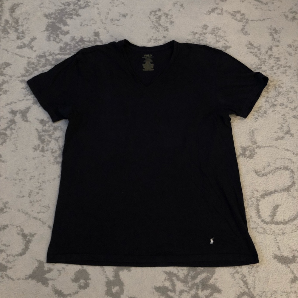 Navy blue Men’s Polo by Ralph Lauren v-neck shirt - Picture 4 of 6